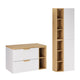 Ensemble meuble sous-vasque 80cm 2 niches et colonne Oria Blanc mat