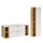 Ensemble meuble simple vasque encastrée 120cm 4 niches et colonne Oria Blanc mat