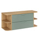 Meuble sous-vasque 120cm niches arrondies plan de toilette Oria Vert mat