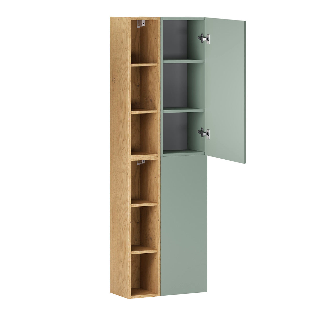 Ensemble meuble sous-vasque 60cm et colonne Oria Vert mat - vue 5