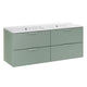 Meuble double vasque encastrée 120cm Oria Vert mat