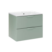 Meuble simple vasque encastrée 60cm Oria Vert mat