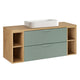 Meuble simple vasque 120cm 4 niches Oria Vert mat