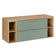 Meuble sous-vasque 120cm 4 niches plan de toilette Oria Vert mat