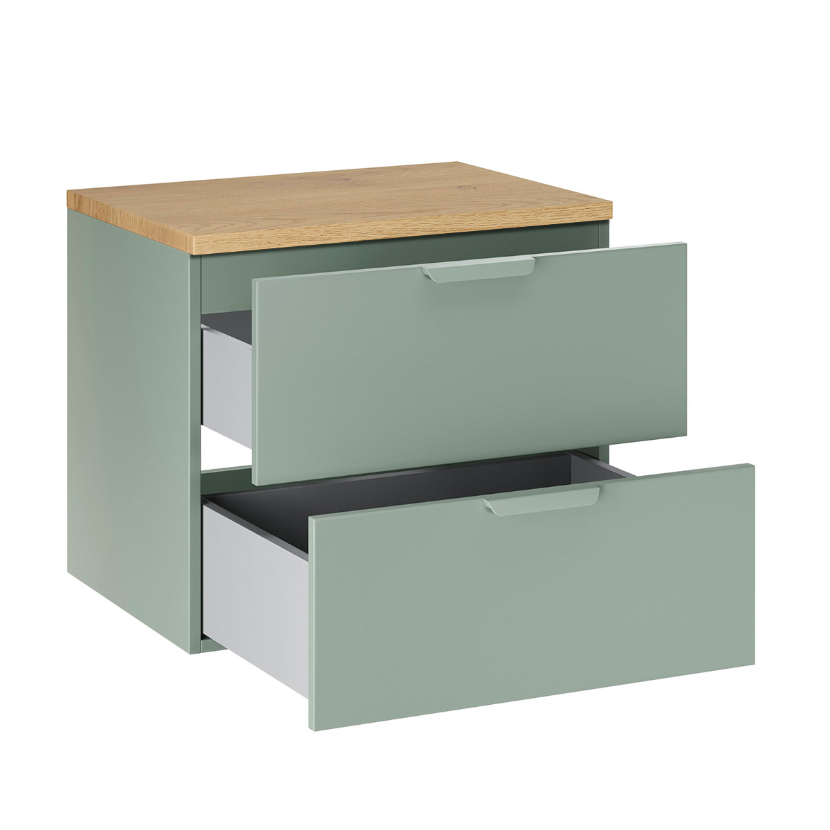 Meuble sous-vasque 60cm plan de toilette Oria Vert mat - vue 2