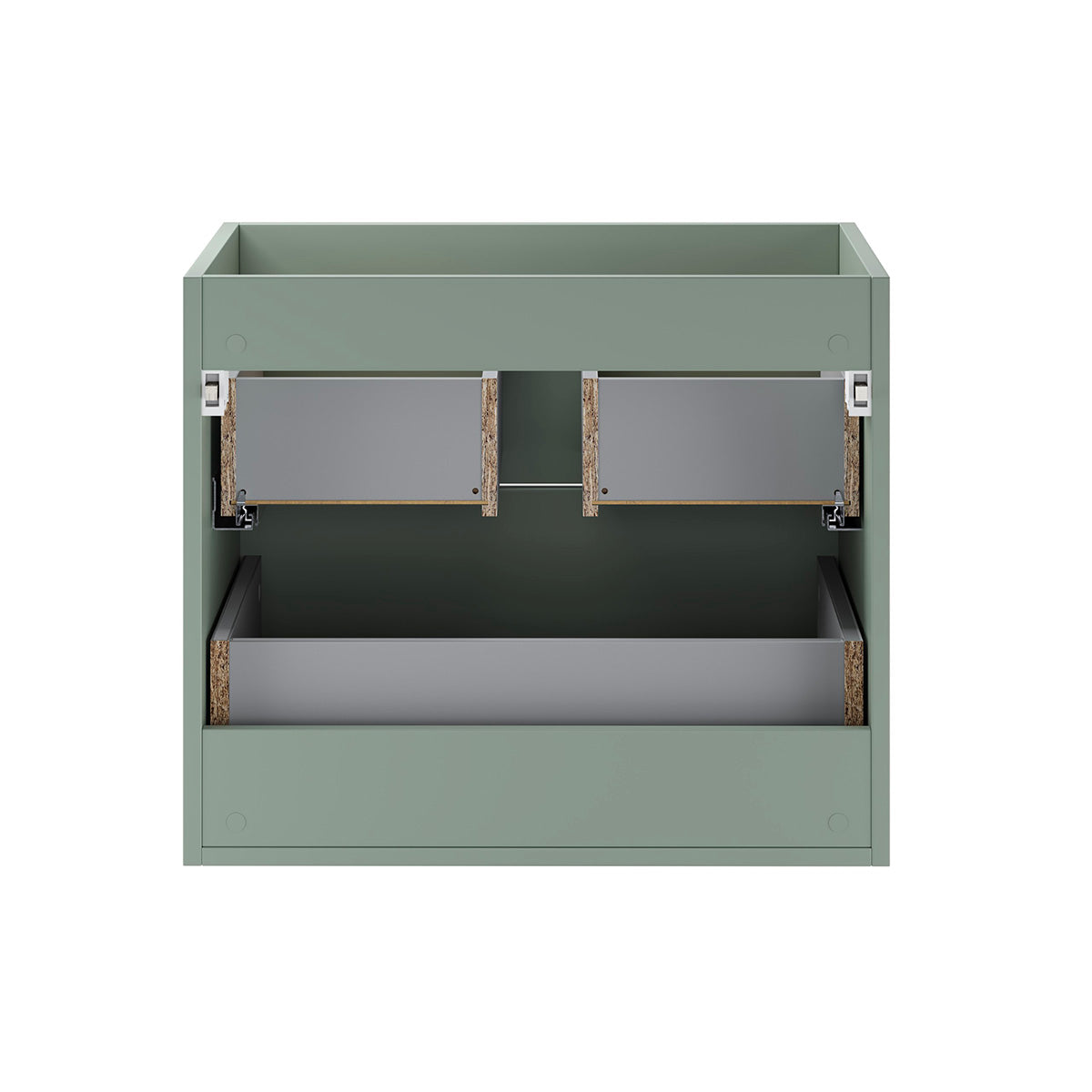 Ensemble meuble double vasque encastrée 120cm et colonne Oria Vert mat - vue 6