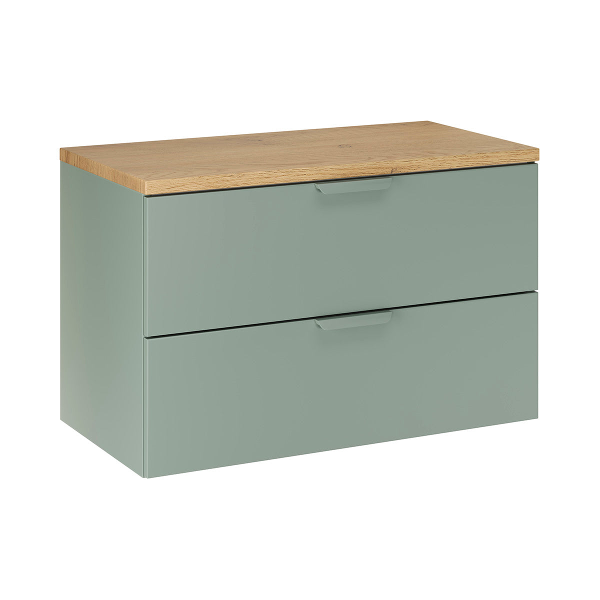 Meuble sous-vasque 80cm plan de toilette Oria Vert mat