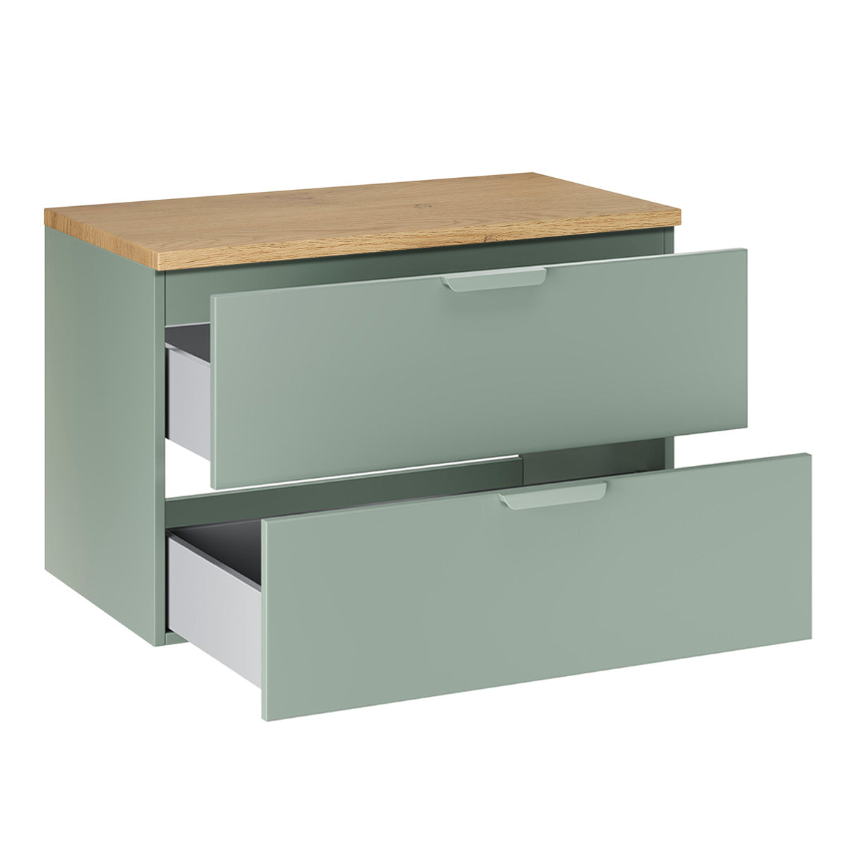 Ensemble meuble sous-vasque 80cm et colonne Oria Vert mat - vue 3