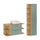 Ensemble meuble simple vasque 100cm niches arrondies et colonne Oria Vert mat