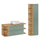 Ensemble meuble simple vasque 120cm niches arrondies et colonne Oria Vert mat