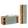 Ensemble meuble simple vasque 120cm 4 niches et colonne Oria Vert mat