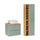 Ensemble meuble simple vasque 60cm et colonne Oria Vert mat