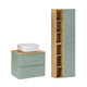 Ensemble meuble simple vasque 60cm et colonne Oria Vert mat