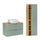 Ensemble meuble simple vasque 80cm et colonne Oria Vert mat