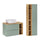 Ensemble meuble simple vasque 80cm 2 niches et colonne Oria Vert mat