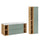 Ensemble meuble simple vasque encastrée 120cm 4 niches et colonne Oria Vert mat