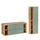Ensemble meuble sous-vasque 120cm 4 niches et colonne Oria Vert mat