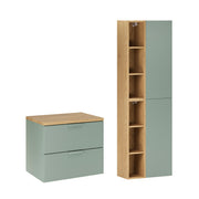 Ensemble meuble sous-vasque 60cm et colonne Oria Vert mat