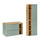 Ensemble meuble sous-vasque 80cm 2 niches et colonne Oria Vert mat