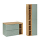 Ensemble meuble sous-vasque 80cm 2 niches et colonne Oria Vert mat