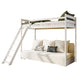 Lit mezzanine 90x200 sommier et canapé inclus Orlane Blanc et blanc cassé