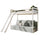 Lit mezzanine 90x200 sommier et canapé inclus Orlane Blanc et gris