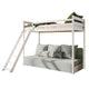 Lit mezzanine 90x200 sommier et canapé inclus Orlane Blanc et gris