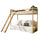 Lit mezzanine 90x200 sommier et canapé inclus Orlane Bois et blanc cassé