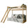 Lit mezzanine 90x200 sommier et canapé inclus Orlane Bois et gris