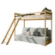 Lit mezzanine 90x200 sommier et canapé inclus Orlane Bois et gris