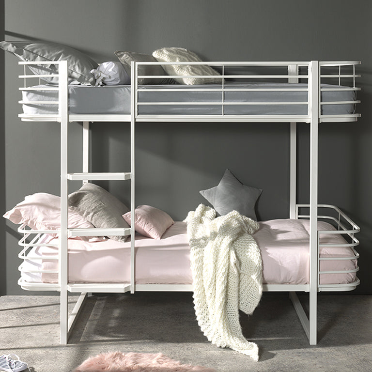 Lit Superposé 90x200 Sommier Inclus Vipack Oscar - Blanc