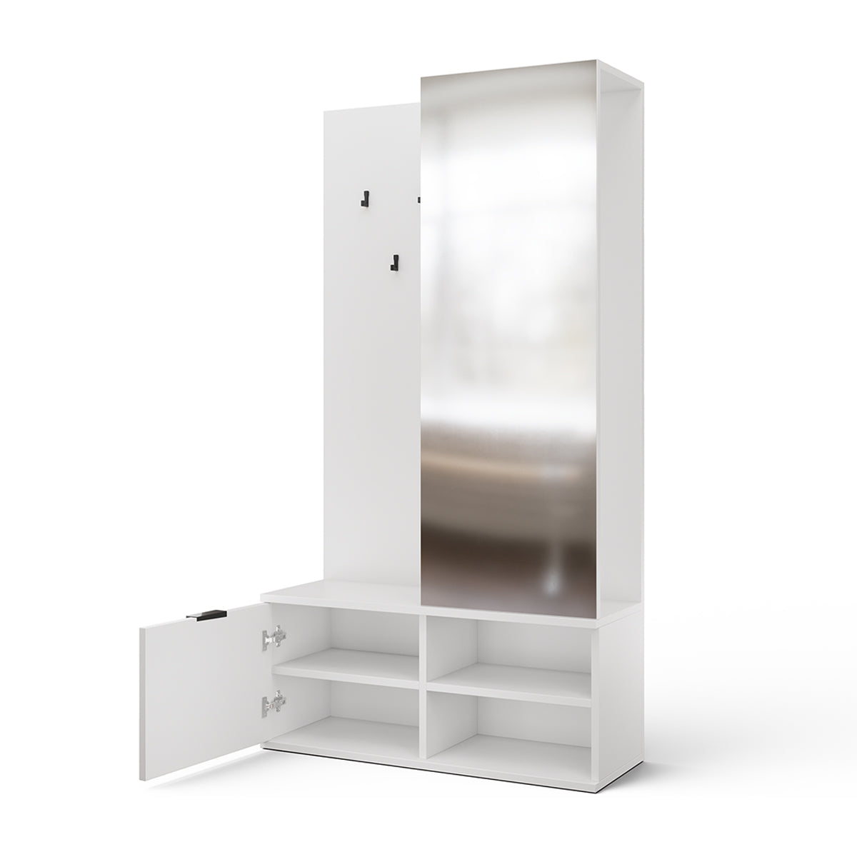 Meuble d'entrée 1 porte Ondine Blanc - vue 4
