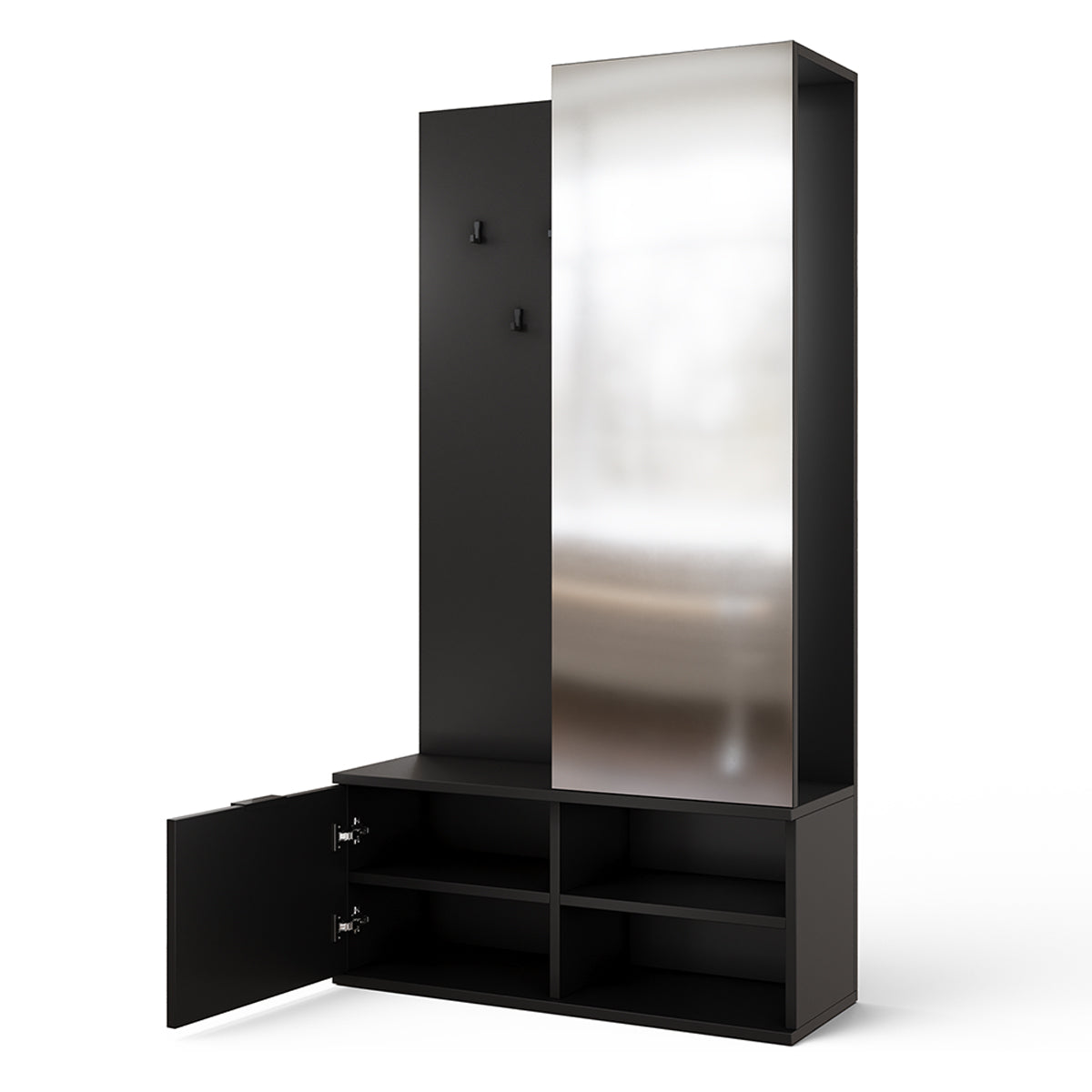 Meuble d'entrée 1 porte Ondine Noir - vue 4
