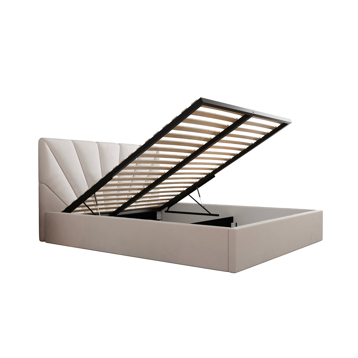 Lit coffre 160x200 sommier inclus Ysee Blanc cassé