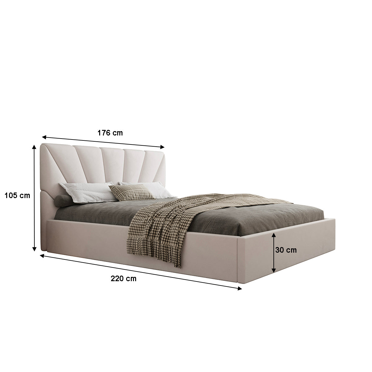 Lit coffre 160x200 sommier inclus Ysee Blanc cassé - vue 5