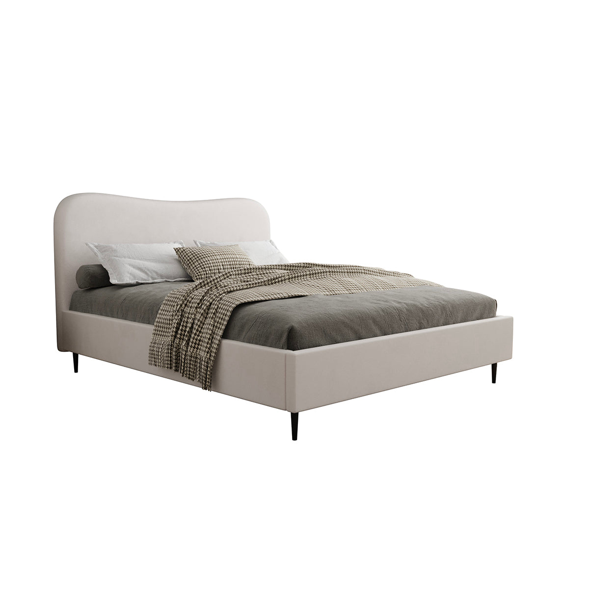 Lit coffre 160x200 sommier inclus Gemma Blanc cassé - vue 2