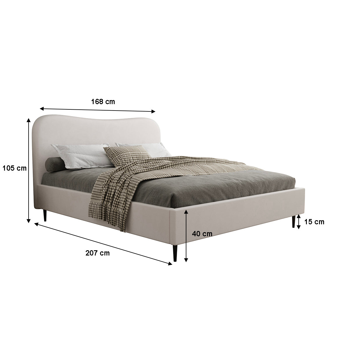 Lit coffre 160x200 sommier inclus Gemma Blanc cassé - vue 5