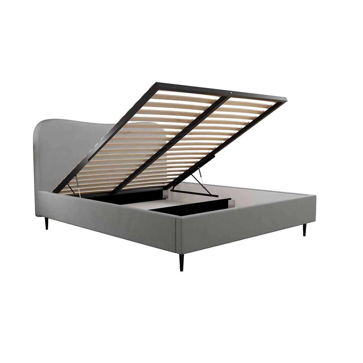 Lit coffre 160x200 sommier inclus Gemma Gris