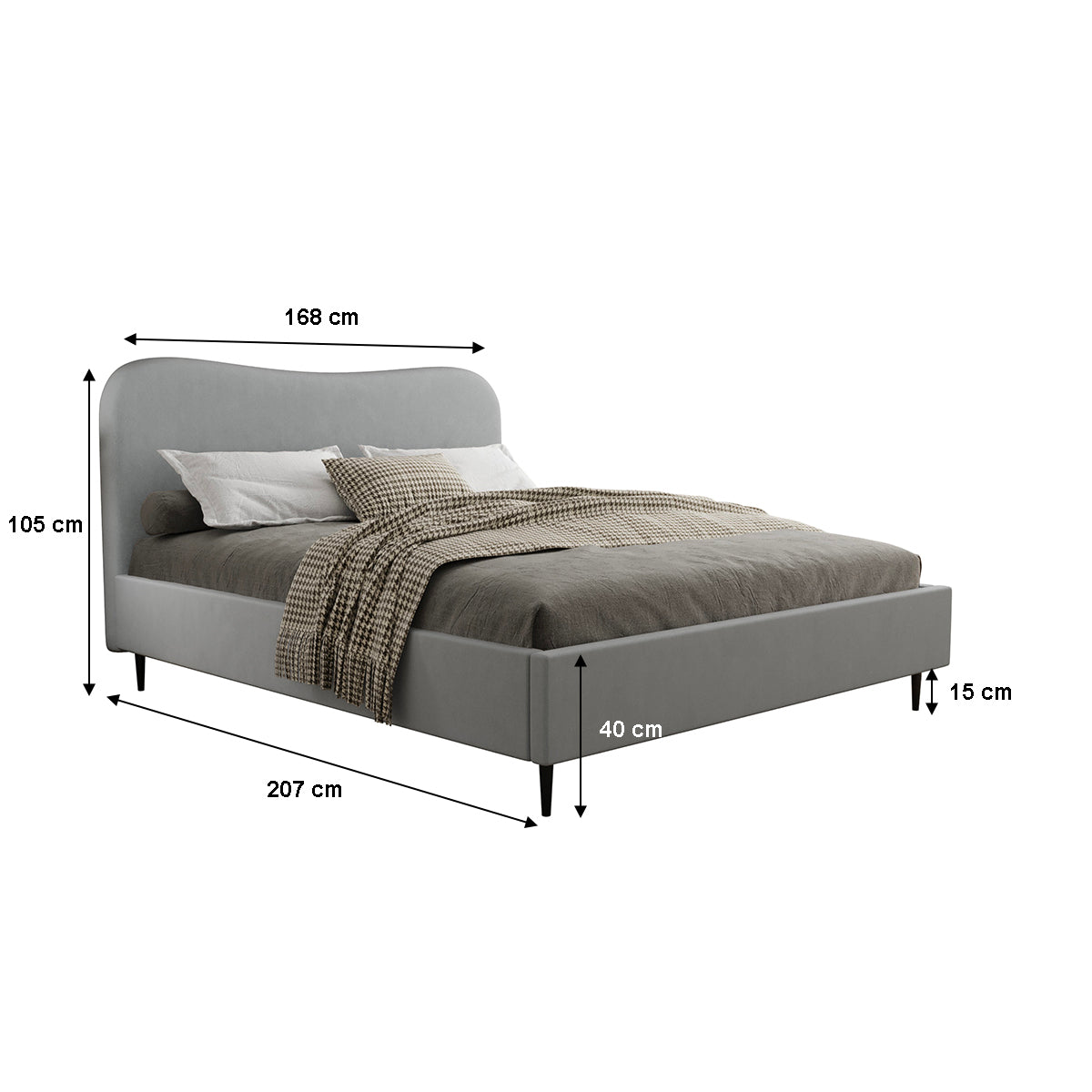 Lit coffre 160x200 sommier inclus Gemma Gris - vue 5