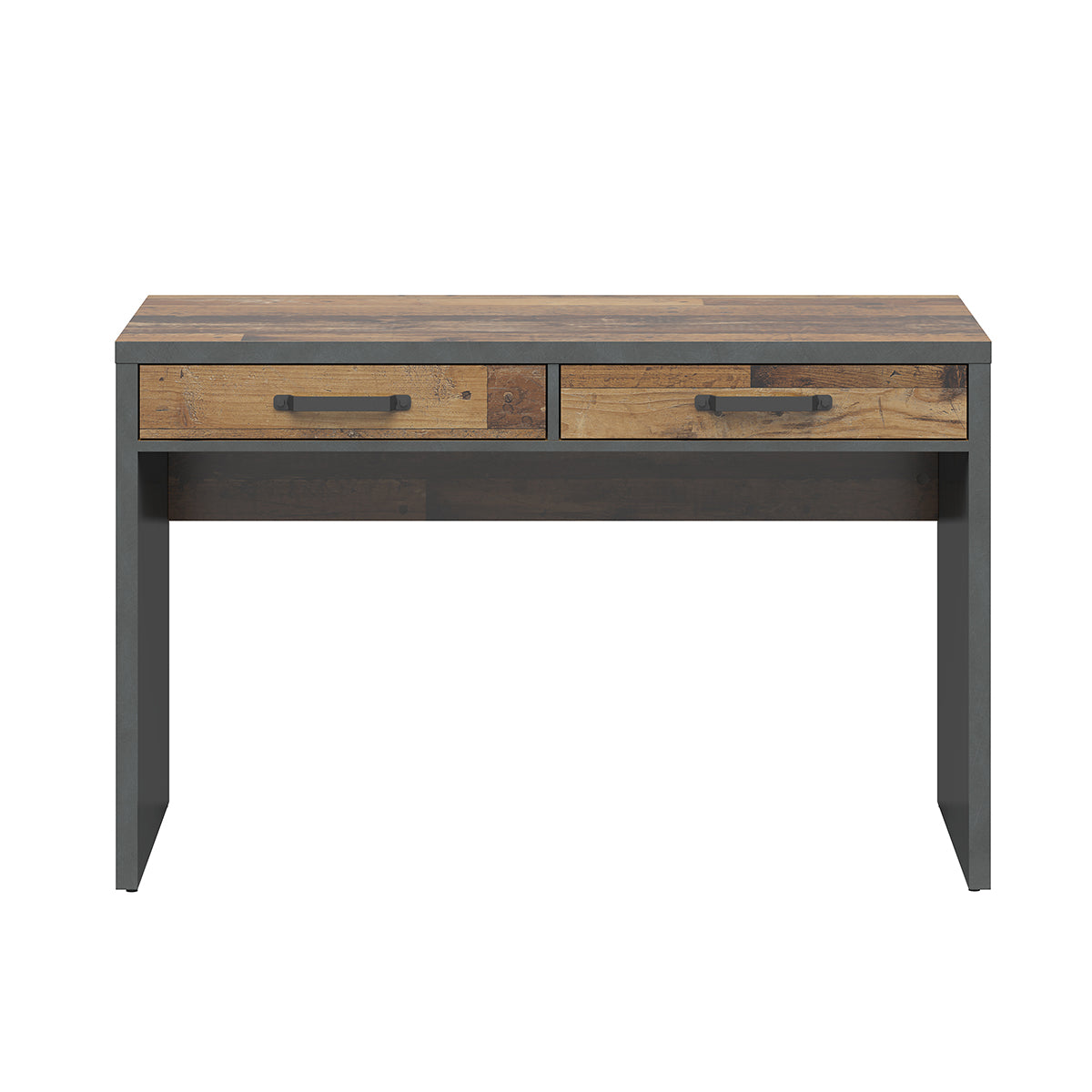 Bureau 2 tiroirs Paul Bois et Gris anthracite - vue 3