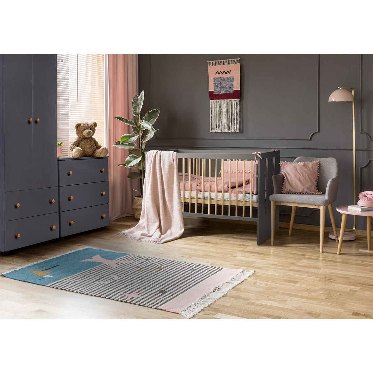 Commode 3 tiroirs Littlesky by Klups Pauline Gris - vue 3