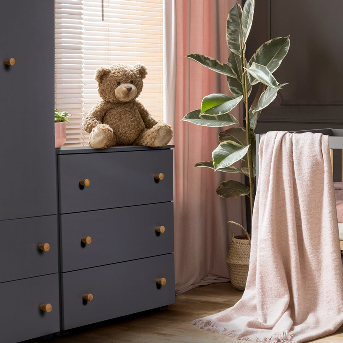 Commode 3 tiroirs Littlesky by Klups Pauline Gris - vue 2