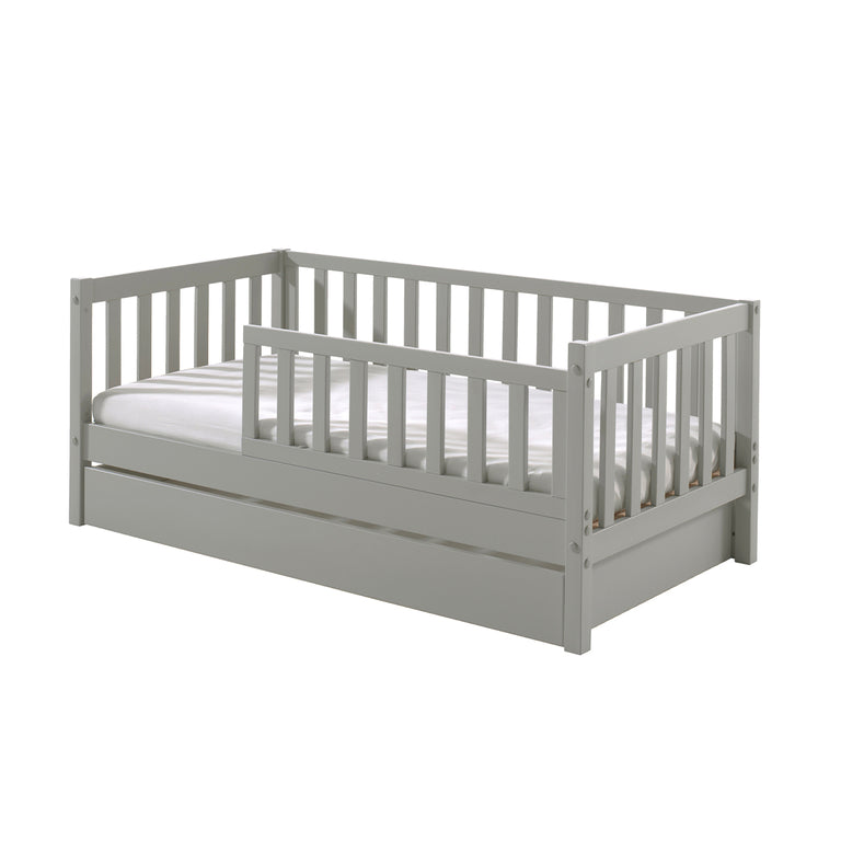 Lit 70x140 sommier et tiroir inclus Vipack Tod - Gris