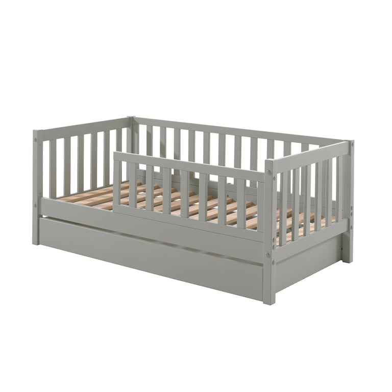Lit 70x140 sommier et tiroir inclus Vipack Tod - Gris - vue 2