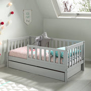 Lit 70x140 sommier et tiroir inclus Vipack Tod - Gris - vue 4