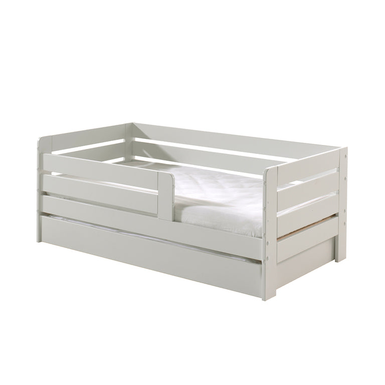 Lit 70x140 sommier et tiroir inclus Vipack Ted - Blanc