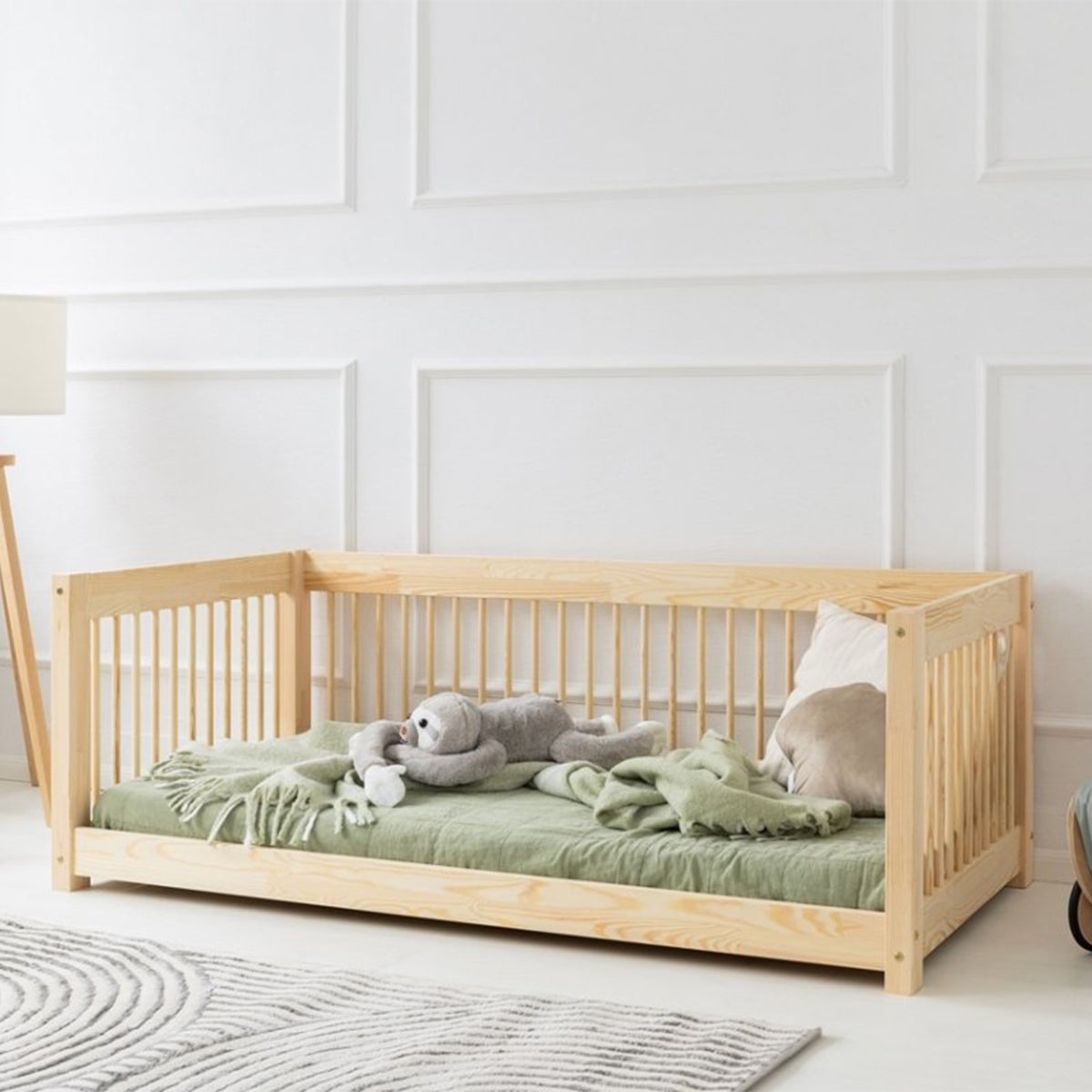 Lit banquette 90x200 sommier inclus Perrine Bois - vue 3