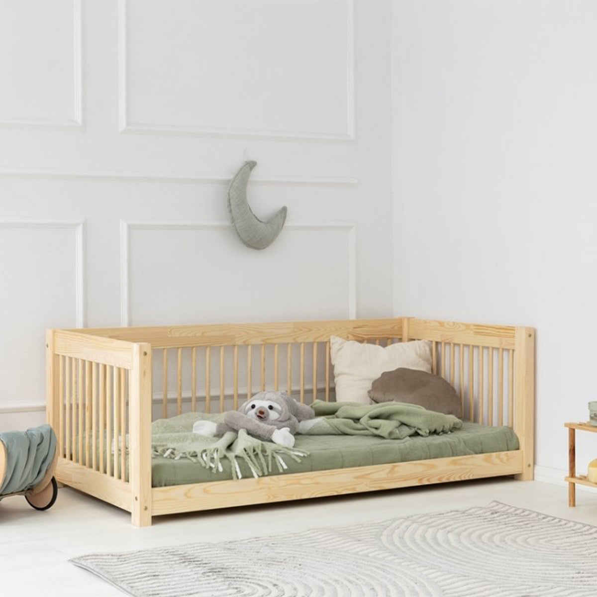 Lit banquette 90x200 sommier inclus Perrine Bois - vue 4