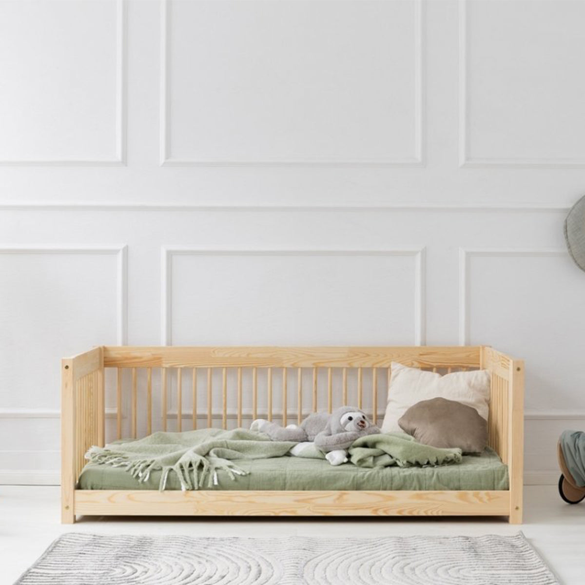 Lit banquette 90x200 sommier inclus Perrine Bois