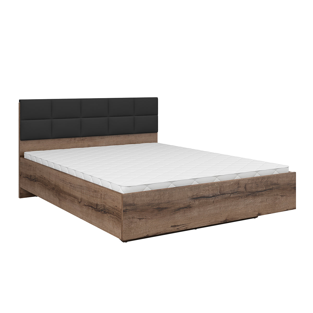 Lit coffre 160x200 sommier inclus Romane Bois - vue 2
